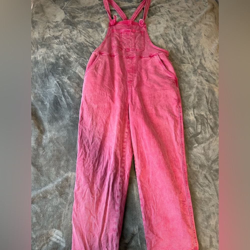 Pink Denim Overalls